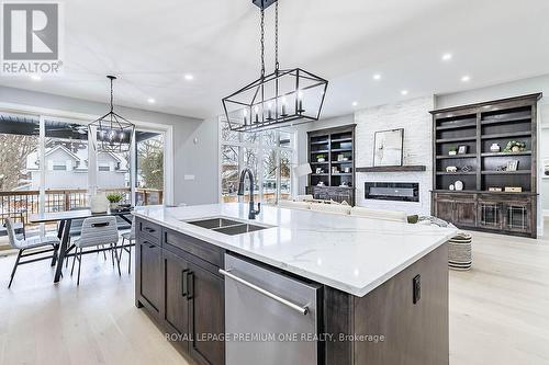 225 Sunnybrae Avenue, Innisfil, ON - Indoor Photo Showing Kitchen With Fireplace With Double Sink