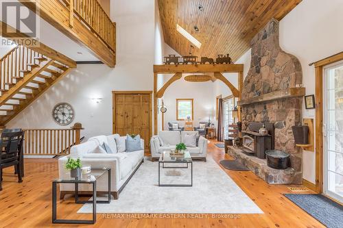 3404 Base Line, Otonabee-South Monaghan, ON - Indoor Photo Showing Living Room With Fireplace