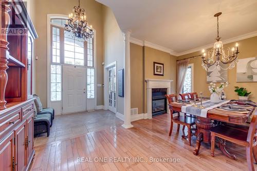 1033 Kestell Boulevard, Oakville, ON - Indoor Photo Showing Dining Room With Fireplace