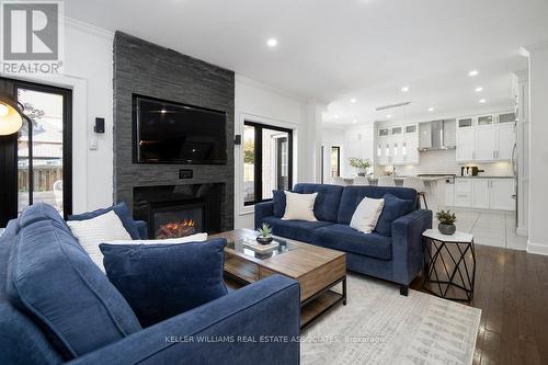 23 North Ridge Crescent, Halton Hills, ON - Indoor Photo Showing Living Room With Fireplace