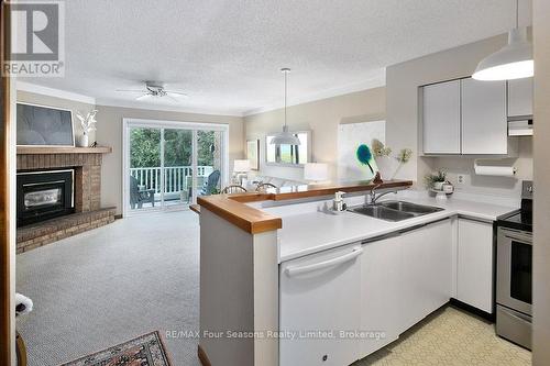 9 - 2 Ramblings Way, Collingwood, ON - Indoor Photo Showing Kitchen With Fireplace With Double Sink