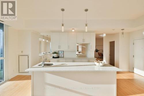 2201 - 1 Hurontario Street, Mississauga, ON - Indoor Photo Showing Kitchen With Double Sink With Upgraded Kitchen