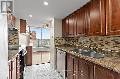 1610 - 1 Rowntree Road, Toronto, ON - Indoor Photo Showing Kitchen With Double Sink