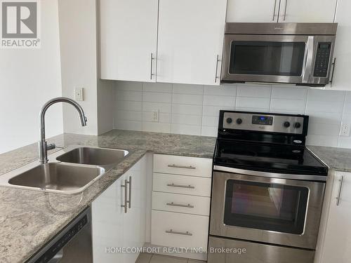 1709 - 3985 Grand Park Drive, Mississauga, ON - Indoor Photo Showing Kitchen With Stainless Steel Kitchen With Double Sink With Upgraded Kitchen