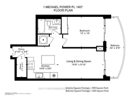 1407-1 Michael Power Pl, Toronto, ON - Other