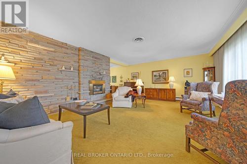 11 Caronport Crescent, Toronto, ON - Indoor Photo Showing Living Room With Fireplace