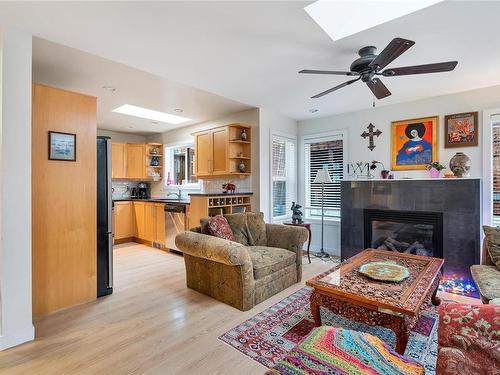 1778 Chandler Ave, Victoria, BC - Indoor Photo Showing Living Room With Fireplace