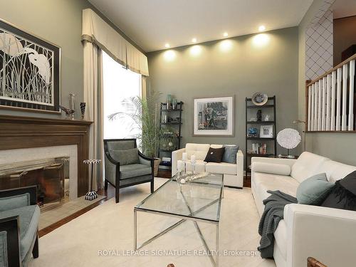 54 Stillwater Cres, Toronto, ON - Indoor Photo Showing Living Room With Fireplace