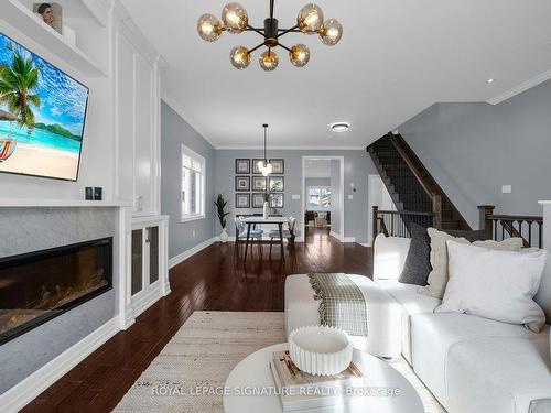 22 Harding Ave, Toronto, ON - Indoor Photo Showing Living Room With Fireplace