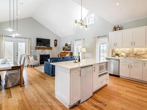 513442 2Nd Line, Amaranth, ON - Indoor Photo Showing Kitchen With Fireplace With Upgraded Kitchen