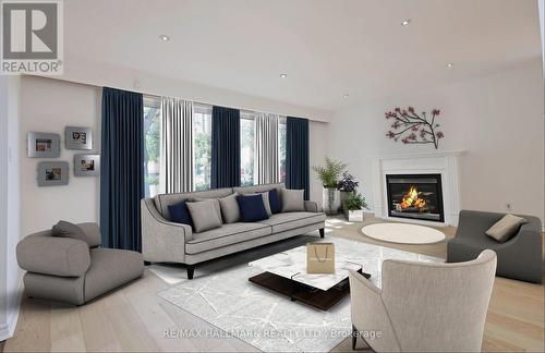 22 Sedgewick Crescent, Toronto, ON - Indoor Photo Showing Living Room With Fireplace