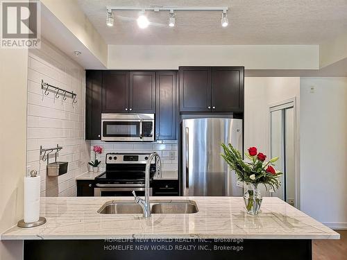 201 - 85 Robinson Street, Hamilton, ON - Indoor Photo Showing Kitchen With Double Sink With Upgraded Kitchen