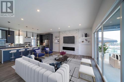 Virtually Staged Main Living Area - 9723 Centrestone Drive, Lake Country, BC - Indoor