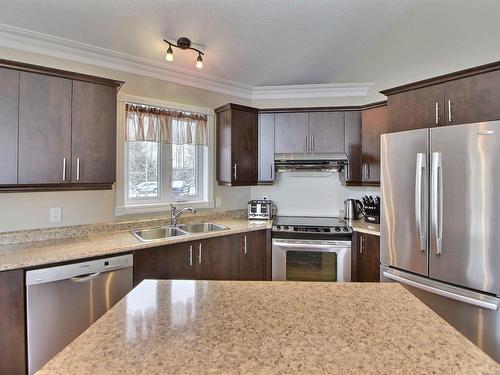 Kitchen - 518 Ch. Des Collines, Saint-Marc-De-Figuery, QC - Indoor Photo Showing Kitchen With Double Sink