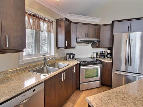 Kitchen - 518 Ch. Des Collines, Saint-Marc-De-Figuery, QC - Indoor Photo Showing Kitchen With Double Sink