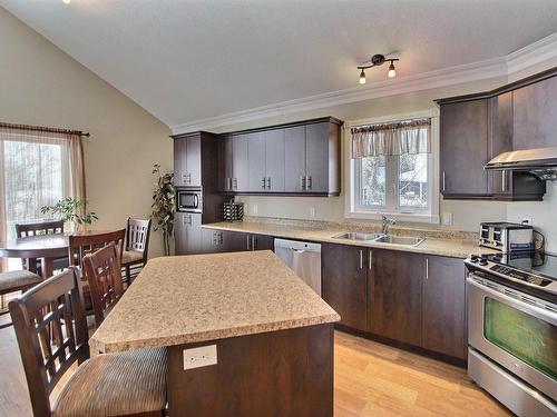 Kitchen - 518 Ch. Des Collines, Saint-Marc-De-Figuery, QC - Indoor Photo Showing Kitchen With Double Sink