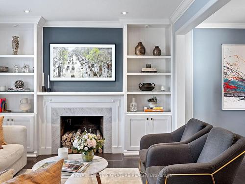 1445 Islington Ave, Toronto, ON - Indoor Photo Showing Living Room With Fireplace