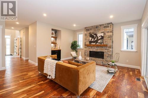 2576 Mayfair, Lasalle, ON - Indoor Photo Showing Living Room With Fireplace