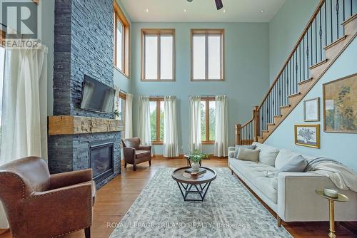 39564 Fingal Line, Southwold (Southwold Town), ON - Indoor Photo Showing Living Room With Fireplace