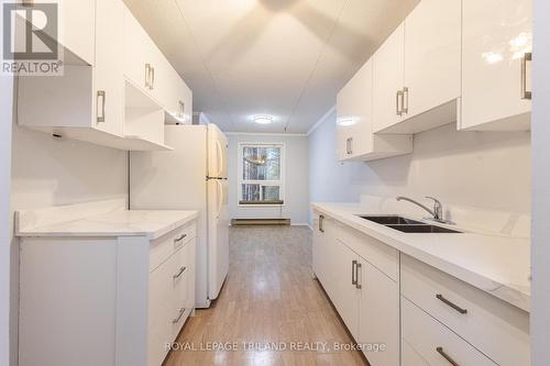 202 - 10 Lake Road, Lambton Shores (Grand Bend), ON - Indoor Photo Showing Kitchen With Double Sink