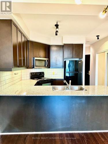 1904 - 80 Absolute Avenue, Mississauga, ON - Indoor Photo Showing Kitchen With Double Sink