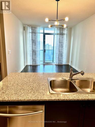 1904 - 80 Absolute Avenue, Mississauga, ON - Indoor Photo Showing Kitchen With Double Sink