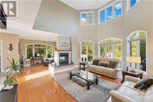 6163 Elkwood Drive, Ottawa, ON - Indoor Photo Showing Living Room With Fireplace