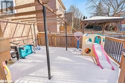 View of snow covered deck - 