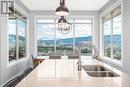 Expansive view from kitchen - 3812 Terrapin Place, Vernon, BC  - Indoor Photo Showing Kitchen With Double Sink 