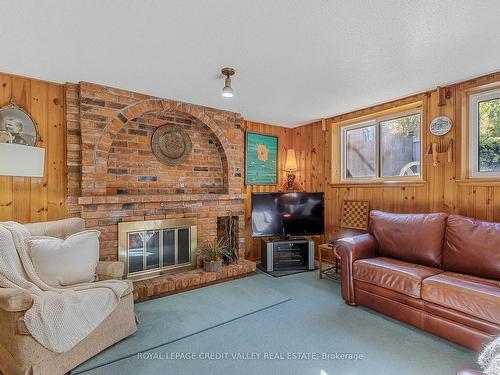 9 Norval Cres, Brampton, ON - Indoor Photo Showing Living Room With Fireplace