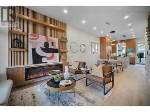 6728 Dumfries Street, Vancouver, BC - Indoor Photo Showing Living Room With Fireplace