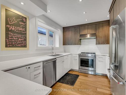 130 Three Valleys Dr, Toronto, ON - Indoor Photo Showing Kitchen With Double Sink