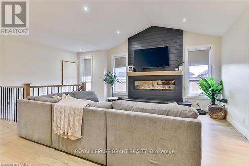 35 Hare Street, Norfolk, ON - Indoor Photo Showing Living Room With Fireplace