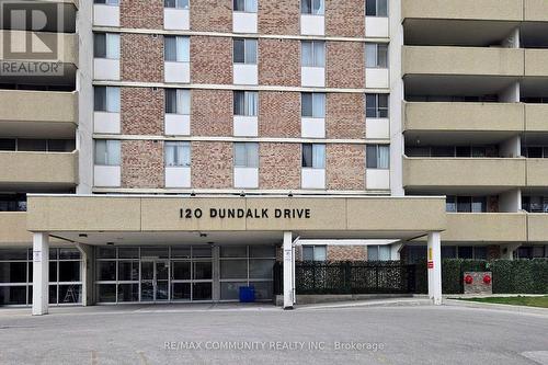 1104 - 120 Dundalk Drive, Toronto, ON - Outdoor With Balcony With Facade