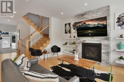 136 Robin Easey Avenue, Ottawa, ON - Indoor Photo Showing Living Room With Fireplace