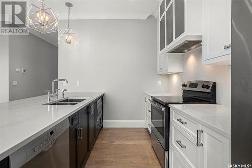 206 404 Cartwright Street, Saskatoon, SK - Indoor Photo Showing Kitchen With Double Sink With Upgraded Kitchen