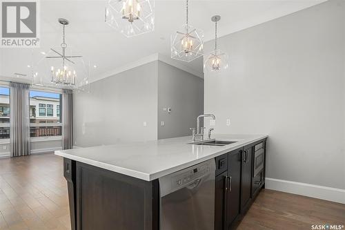 206 404 Cartwright Street, Saskatoon, SK - Indoor Photo Showing Kitchen With Double Sink