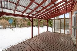 View of snow covered deck - 