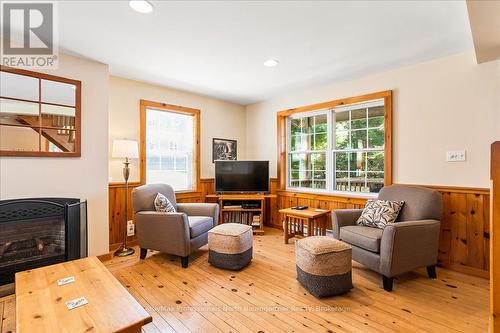 D - 1033 Carnegie Lane, Dysart Et Al, ON - Indoor Photo Showing Living Room With Fireplace