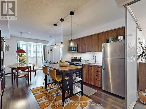 510 - 20 Joe Shuster Way, Toronto, ON - Indoor Photo Showing Kitchen With Stainless Steel Kitchen