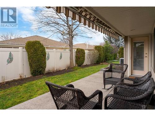 Large powered patio awning with automatic wind speed monitor and retractor - 2365 Stillingfleet Road Unit# 360, Kelowna, BC - Outdoor With Deck Patio Veranda