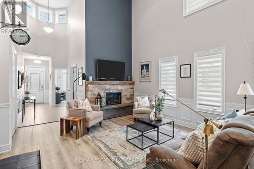 8 Burgundy Grove, Hamilton, ON - Indoor Photo Showing Living Room With Fireplace