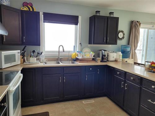 83 Beckville Beach Drive, Alonsa, MB - Indoor Photo Showing Kitchen With Double Sink