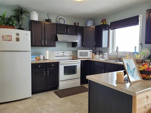 83 Beckville Beach Drive, Alonsa, MB - Indoor Photo Showing Kitchen With Double Sink