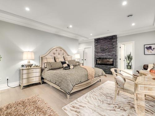 1495 Maple Street, White Rock, BC - Indoor Photo Showing Bedroom With Fireplace