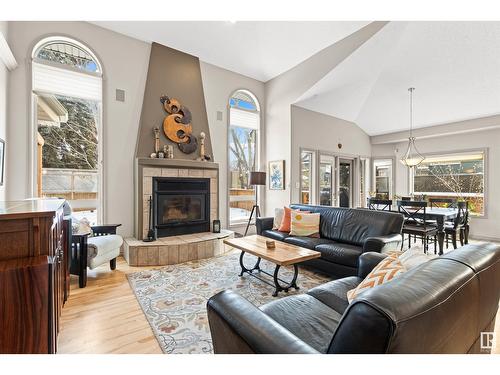 5819 110 St Nw, Edmonton, AB - Indoor Photo Showing Living Room With Fireplace