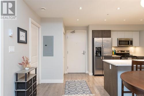 103 1000 Inverness Rd, Saanich, BC - Indoor Photo Showing Kitchen With Stainless Steel Kitchen