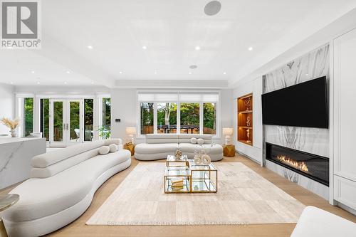 190 Hounslow Avenue, Toronto, ON - Indoor Photo Showing Living Room With Fireplace