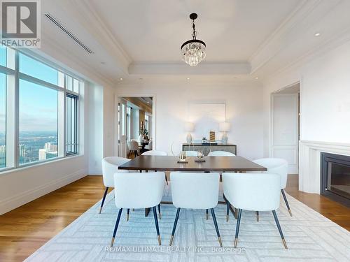 5104 - 311 Bay Street, Toronto, ON - Indoor Photo Showing Dining Room With Fireplace