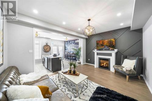 114 Preston Meadow Avenue, Mississauga, ON - Indoor Photo Showing Living Room With Fireplace